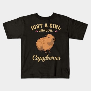 Just A Girl Who Loves Capybara Chic, Tee Triumph for Animal Admirers Kids T-Shirt